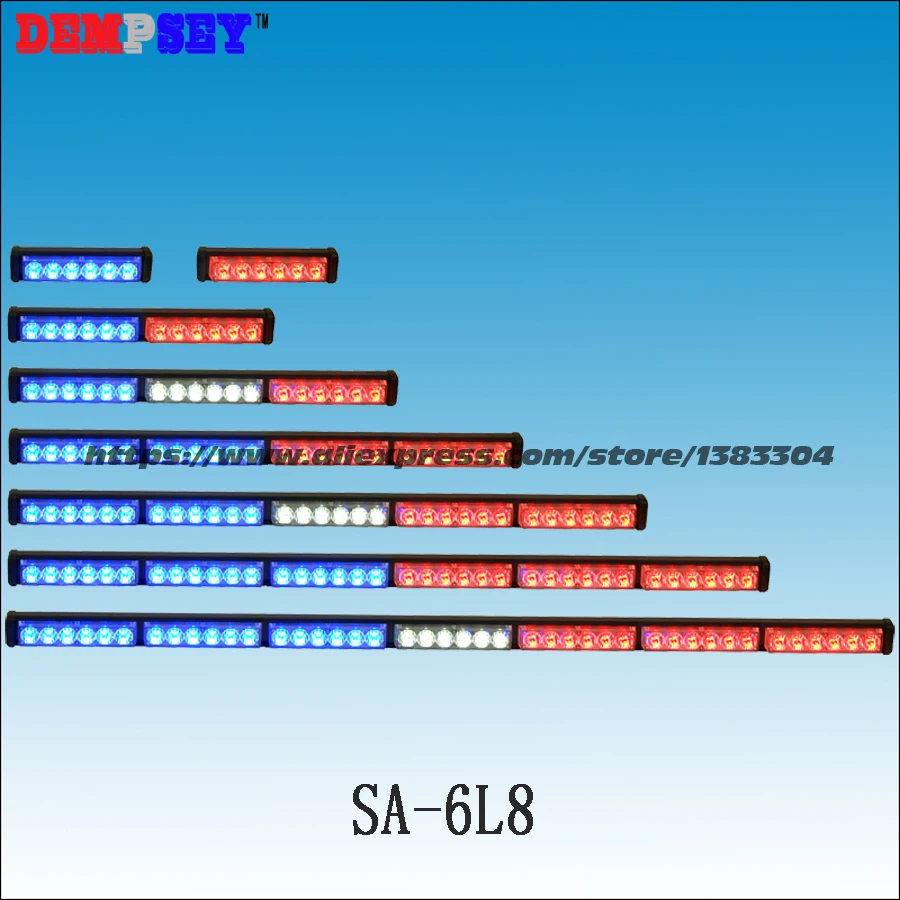 SA-6L8-5 High power LED Rot/Weiß/Blau Blinkende Warn licht, DC12V Polizei/Auto licht, genIII X 1Watt LED,5 stücke kopf licht