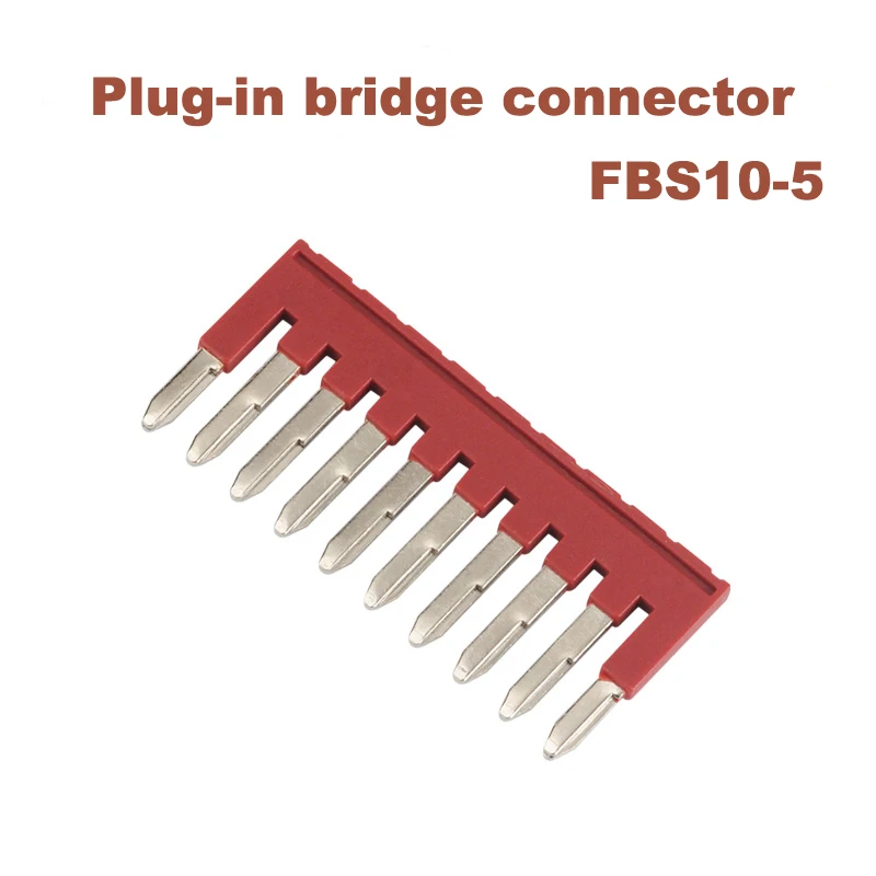 10/15/50pcs FBS10-5 Spring Terminal Central Connector Din Rail Terminals Block ST-2.5 Plug-in Bridge Short Connection Strip