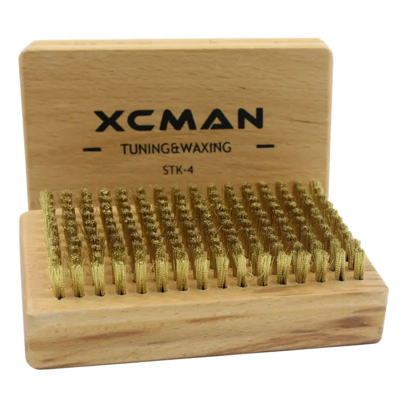 XCMAN – brosse à cirer pour Snowboard, Ski nordique, bois de hêtre naturel et poils de qualité supérieure, laiton Nylon, cheval