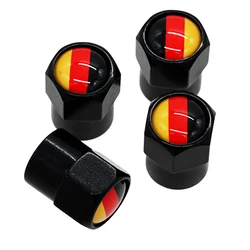 HAUSNN 4Pcs/Pack Car Accessories for VW Audi Benz BMW Germany Flag Logo Sticker Wheel Tire Valve Caps Stem Covers Auto Styling