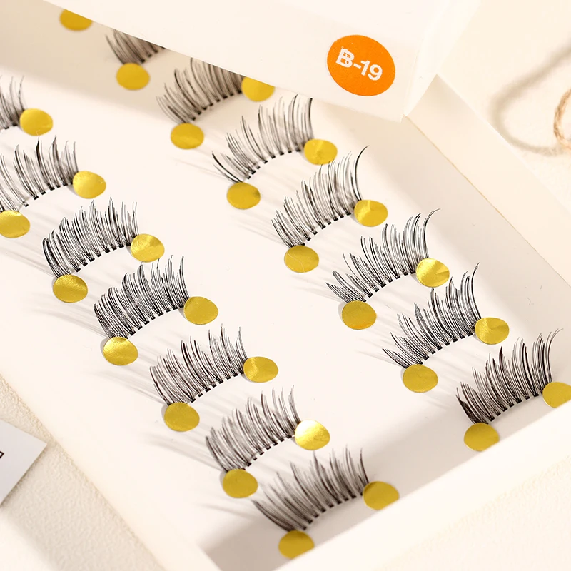 ICYCHEER 10 Pairs Beauty Makeup Mini Half Corner Black False Eyelashes Natural Fake Eye Lashes Makeup Tools