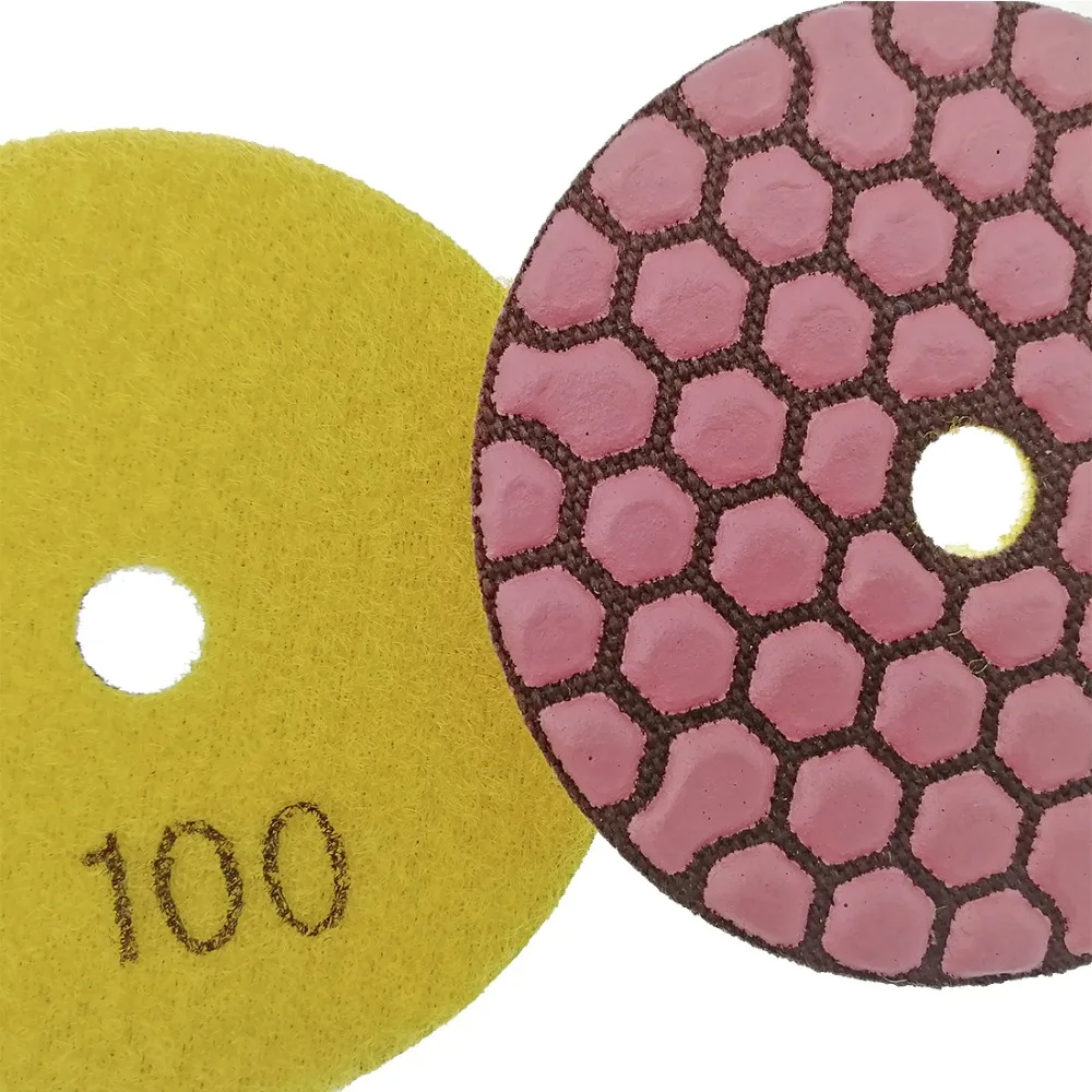 SHDIATOOL 7pcs/set 80mm Diamond Flexible Dry polishing Pad & 1pc Aluminum Based Backer Granite Marble Ceramic 3\