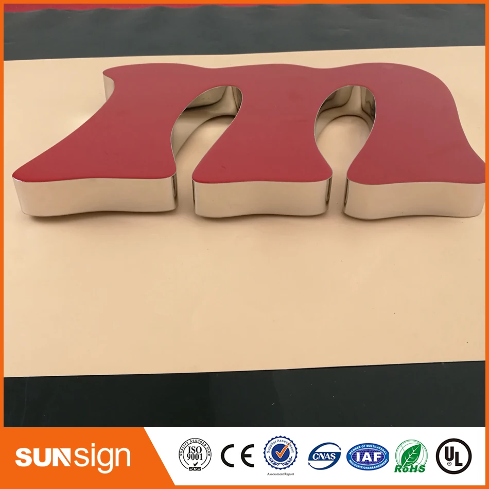 Tahan air 3D Led Sign huruf outdoor tanda Iklan kustom resin tanda toko logo