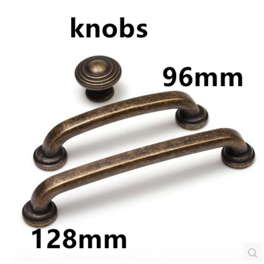 

96mm 128mm vintage furniture handles antique brass kitchen cbinet dresser door handles bronze drawer knobs 3.75" 5" retro pulls