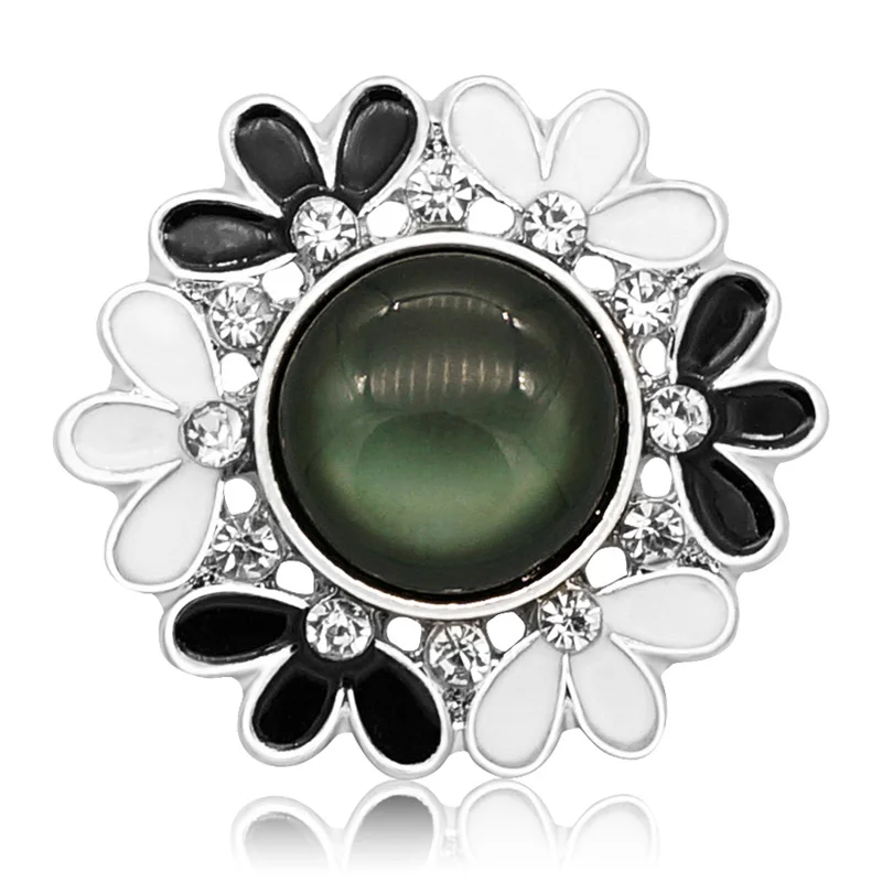 New KZ3051 Beauty Charm Colorful Flowers 18MM Metal snap buttons for DIY snap jewelry wholesale