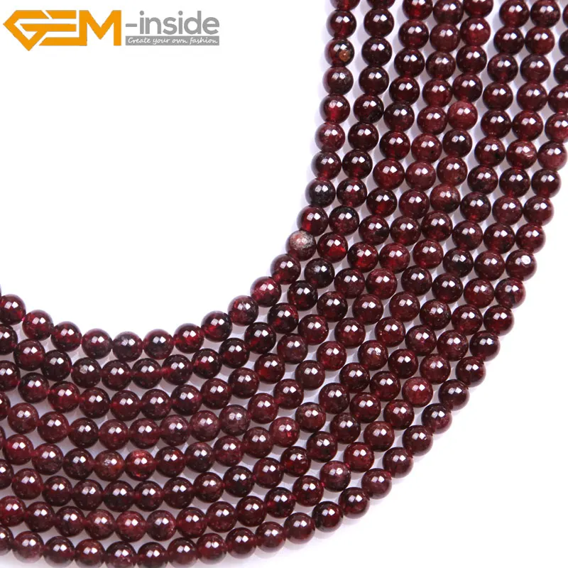 2MM-15MM Natural Garnet Stone Dark Red Garnet Round Beads Loose Beads For Jewelry Making Bead Strand 15 Inches Whlolesale