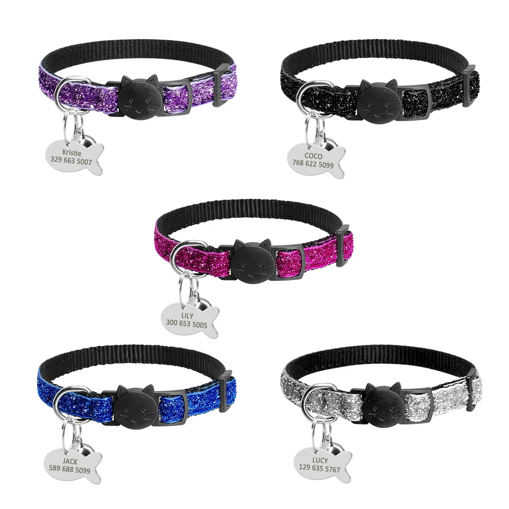 An toàn Breakaway Cát Collars Phát Hành Nhanh Chóng Kitten Cổ Áo Cá Nhân Hoá Tùy Chỉnh Mèo Cổ Áo Vòng Cổ với Bell cho Cat Kitty Puppy