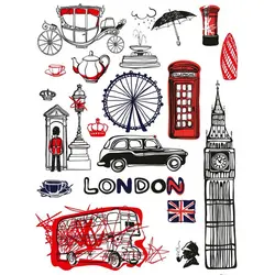 2 PCS Hand-Paint London Logo Deco Scrapbook Book Journal Stationery Stickers Planner Calendar Agenda School Art Craft Supplies