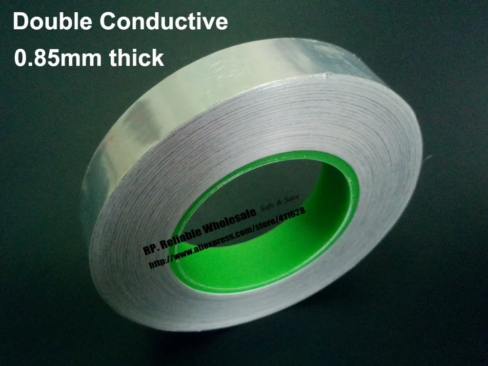 0.085mm Thick, 20mm*50M Double Sided Conductive, Single Glue, Aluminum Foil EMI Shielding Tape