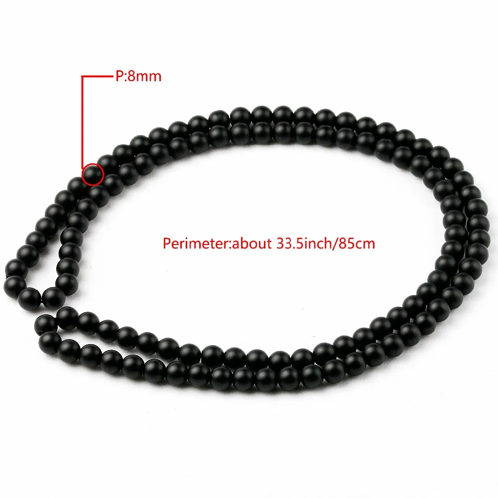 Matte Black Onyx Necklaces &Pendants Mens Natural Stone Women Beaded Long Necklaces Statement Female Jewelry Handmade Gift