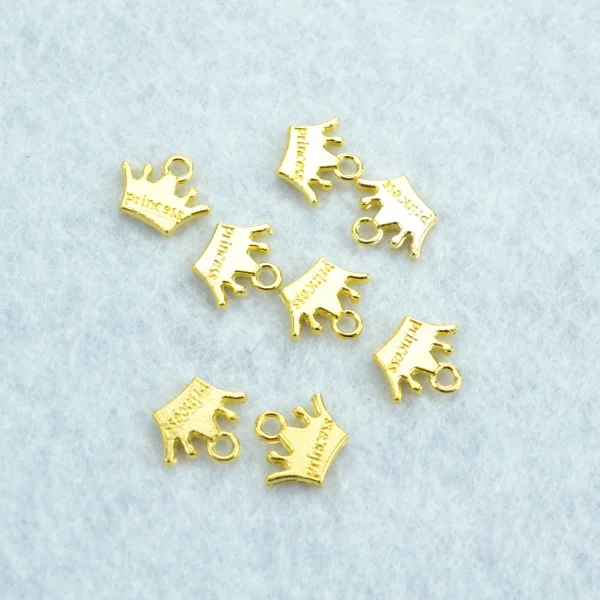 50pcs  Gold color crown Charms Necklace Pendant Bracelet Jewelry Making Handmade Crafts diy Supplies 13*10mm N209