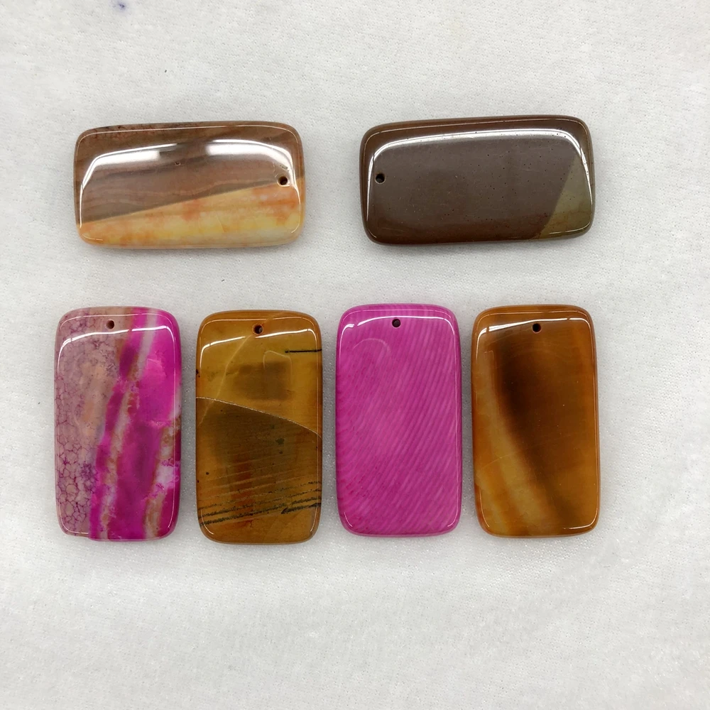 Wholesale Mixed 10pcs Rose Pink Agate Gem Pendant,For Gem Stone Jewelry Necklace,Approx 50mm