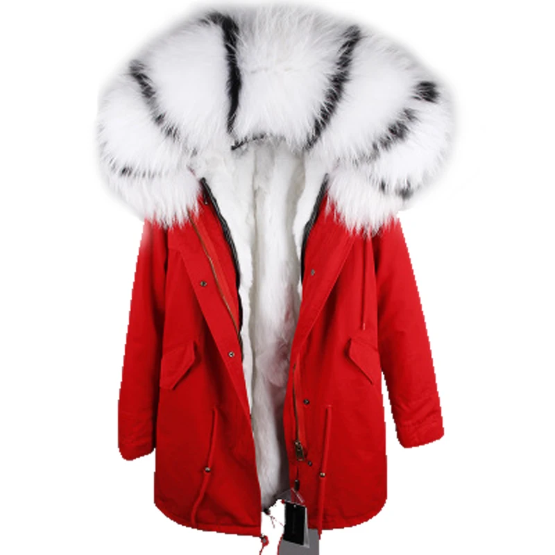 

Rabbit fur Lined parka Natural Fur coat Silver pu coat real fur coat winter jacket women natural raccoon fur collar warm parkas