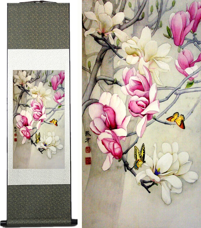 

Spring Flower painting Home Office Decoration Chinese scroll painting flower art painting Chinese paintingPrinted painting