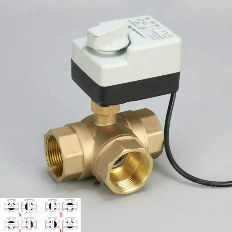 AC220v 2 way 3 way brass  Motorized Ball Valve electric actuator brass ball valve  ball valve electric DN15 DN20 DN25 DN32 DN40