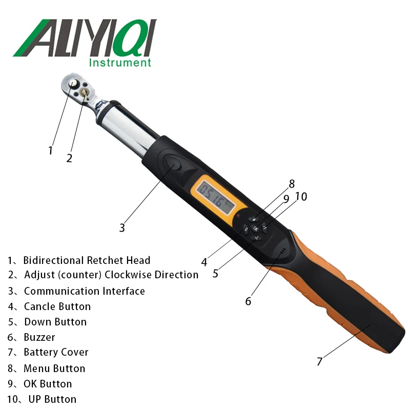 

Aliyiqi340N.m 1/2 Digital Torque Wrench AWG4-340Bidirectional Ratchet Head 36 Teeth High Accuracy 2% Top Quality Tools