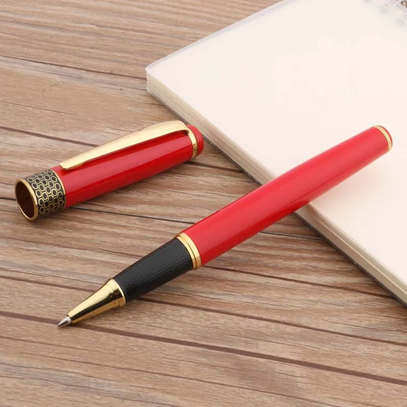 office metal student 68 golden Classic clip red rollerball pen