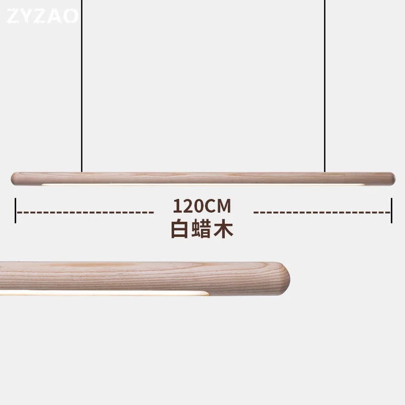 Designerska restauracja w stylu nordyckim Bar drewniane lampy wiszące czarny orzech minimalistyczny długi pasek Led Hanglamp Home Decor jadalnia