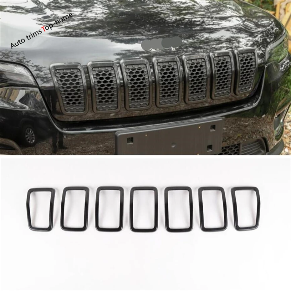 Yimaautotrims Front Head Grille Grill Ring Styling Cover Kit Fit For Jeep Cherokee 2019ABS Exterior Colorful / Black / Red Look