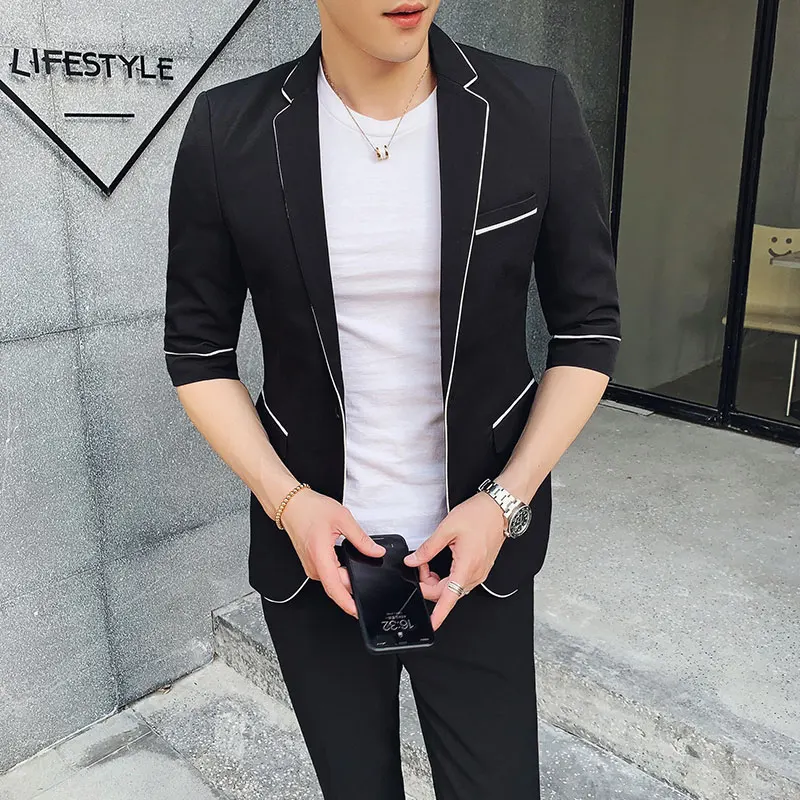 Latest Coat Pants Designs Black Men Suits Business Man Wear Groom Tuxedos Casual Costume Homme 2Piece Slim Fit Jacket Trousers