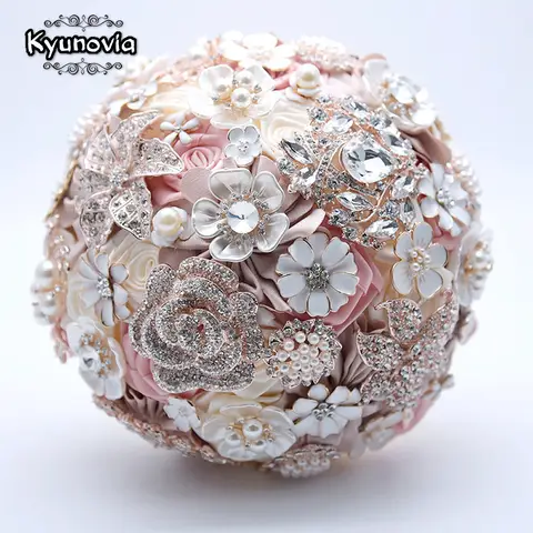 Silk Wedding Flowers with Rhinestones Kyunovia