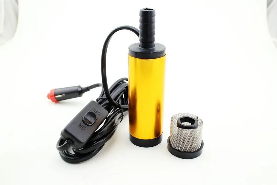 Mini Electric Water 12V 24V Diameter 38MM Wateoesel Oil Pump Aluminium Alloy Belt Filter Net   With Automobile Adapter