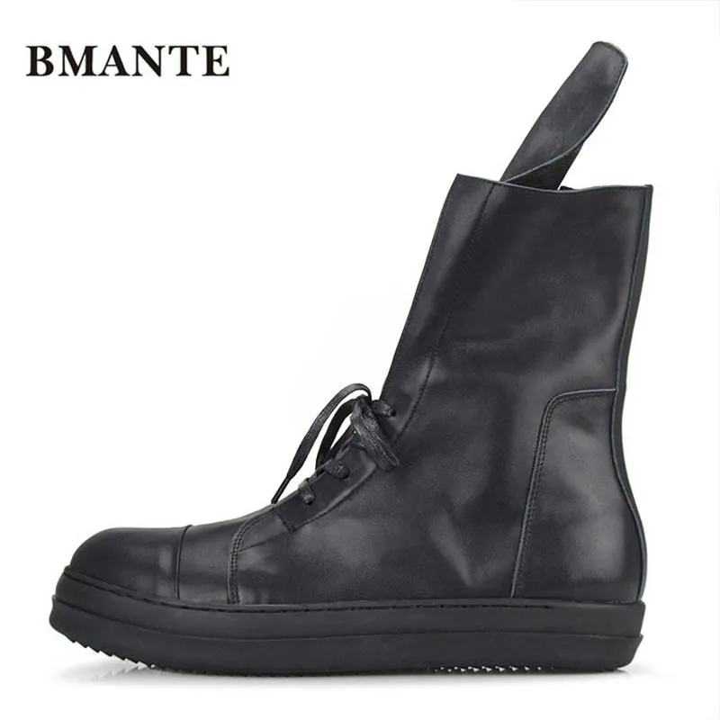 Bmante Men Shoes Genuine Leather Trainers Adult Ankle Boots For Men Lace-Up Zip Flats Sneakers Gothic Owen Seak Shoes Classic