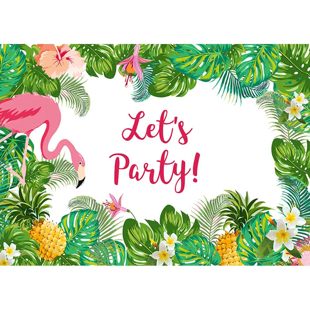 Allenjoy photography background flamingo tropical jungle holiday party pineapple backdrop photocall prop photo studio photobooth