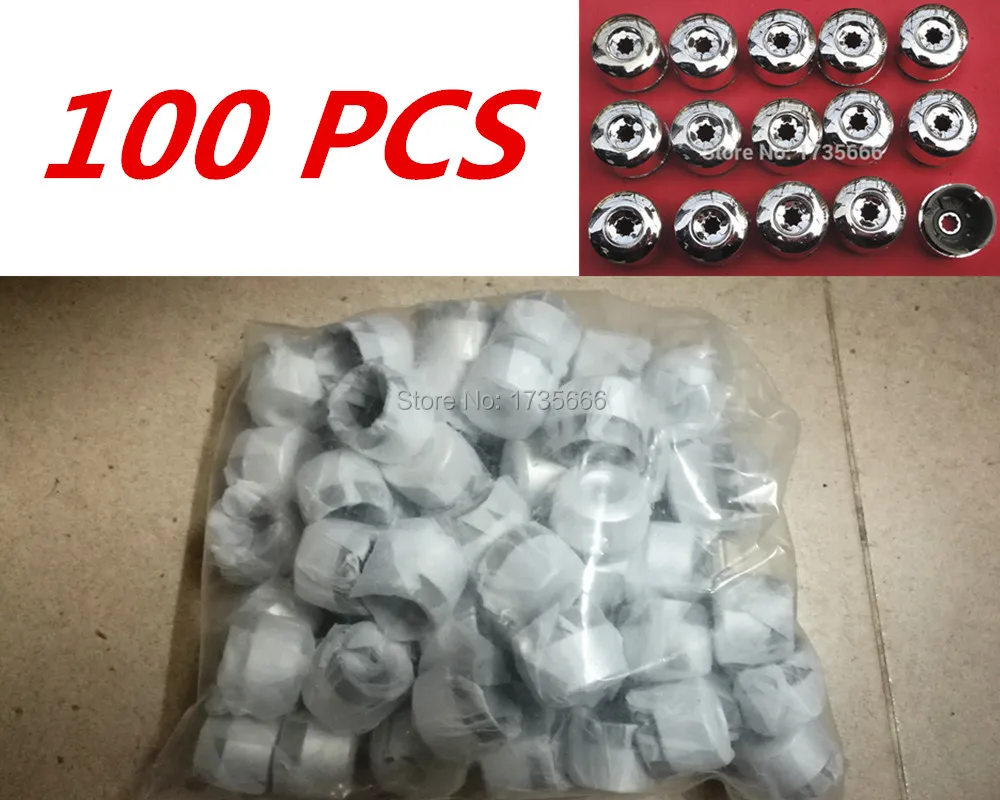 

Set Of 100 PCS CAR STYLE Chrome Wheel Bolt Cover Caps Nut For VW Touareg Transporter 7L6601173A2ZZ