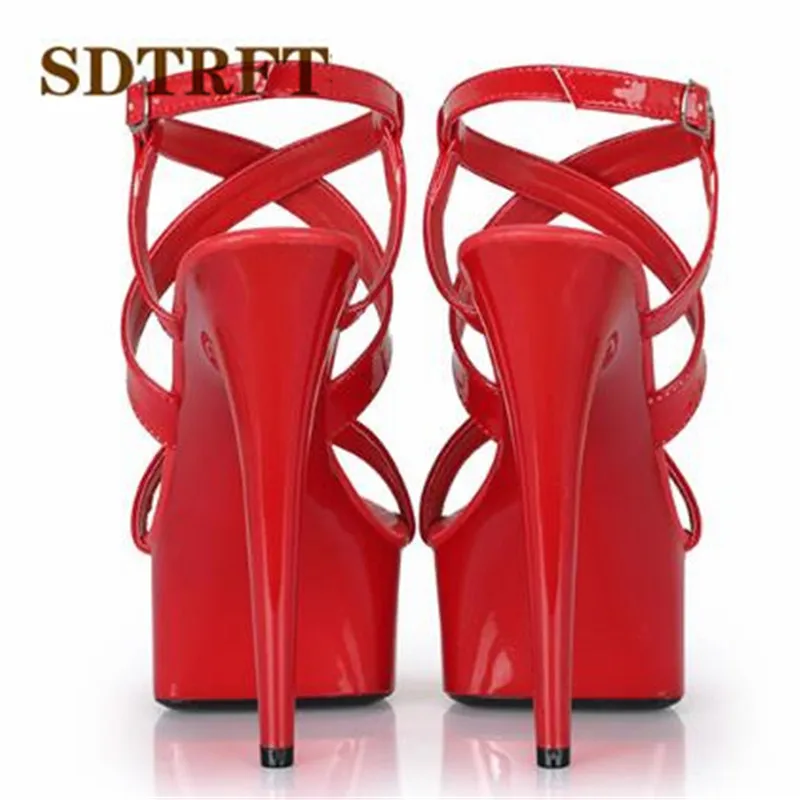 SDTRFT Plus:34-45 46 SUMMER 2021 Stilettos zapatos mujer Ankle-Wrap sandals 15cm thin heels platform shoes woman wedding pumps