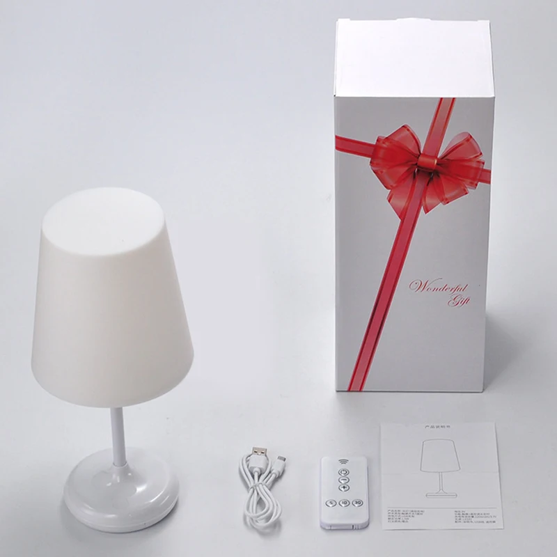 LED Touch Sensor Table Lamp Dimmable LED Night Light Desk Light with USB Charger Remote Control for Office Room Bedroom Home