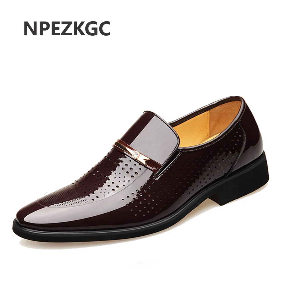 

NPEZKGC Summer Men Shoes Casual Luxury Brand 2021 Genuine Leather men oxford shoes Wedding Shoes Formal Office Shoes