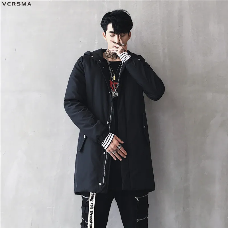 VERSMA 2018 Koreanische Harujuku Ulzzang Graffiti Gedruckt Bomber Jacken Mäntel Männer Hip Hop Lange Bomber Jacke Männlichen Parkas Windjacke