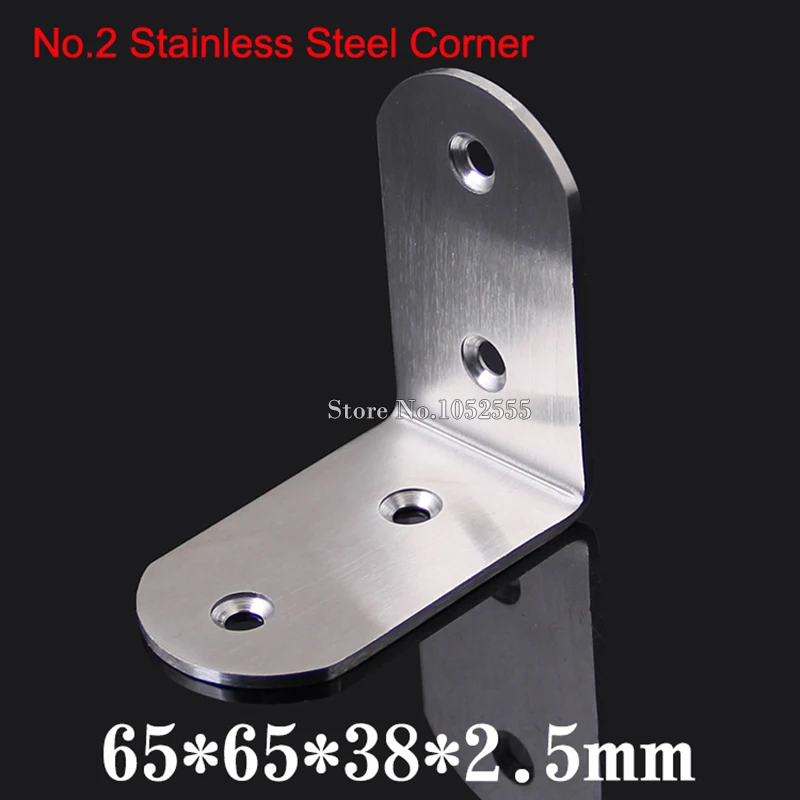 

NEW 20PCS 65X65X38mm Stainless Steel Right Angle Corner Braces 2.5mm Thicken Furniture Fastening Brackets Connecting Fittings