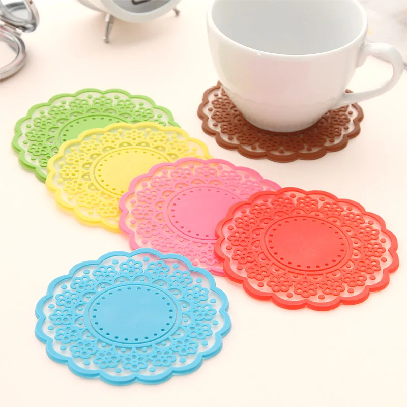 Semi-transparent candy color cup mat Creative home Home Furnishing daily life daily necessities and practical cup mat