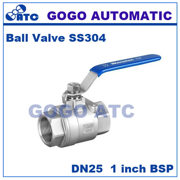 GOGO High quality Type two stainless steel ball valve DN25 Female thread 1 inch BSP SS304 201 316L 2 way Control Ball Valve