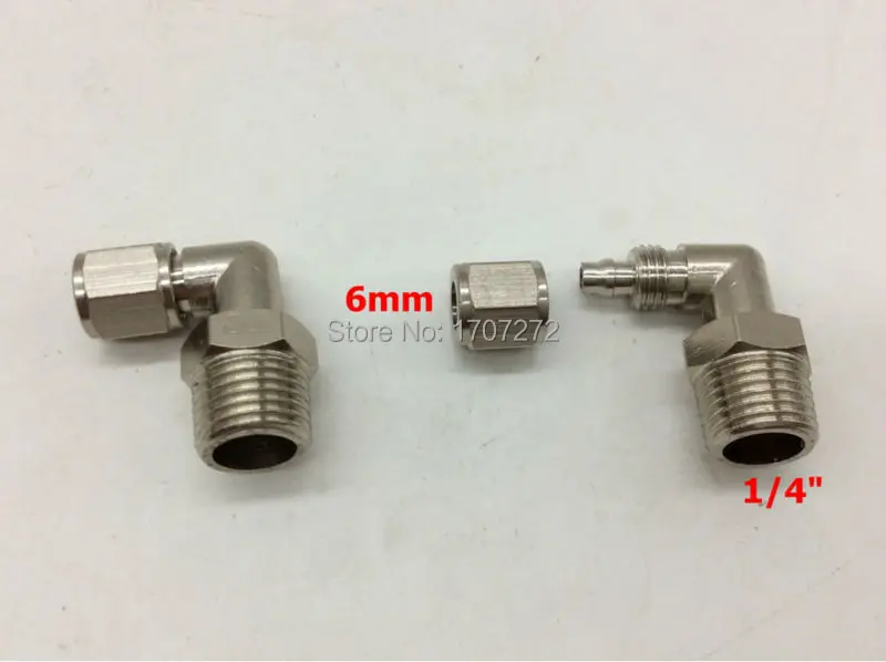 

free shipping brass quick connectors for 6mm hose and 1/4 thread direction type pipe fitting,copper fitting, brass fitting