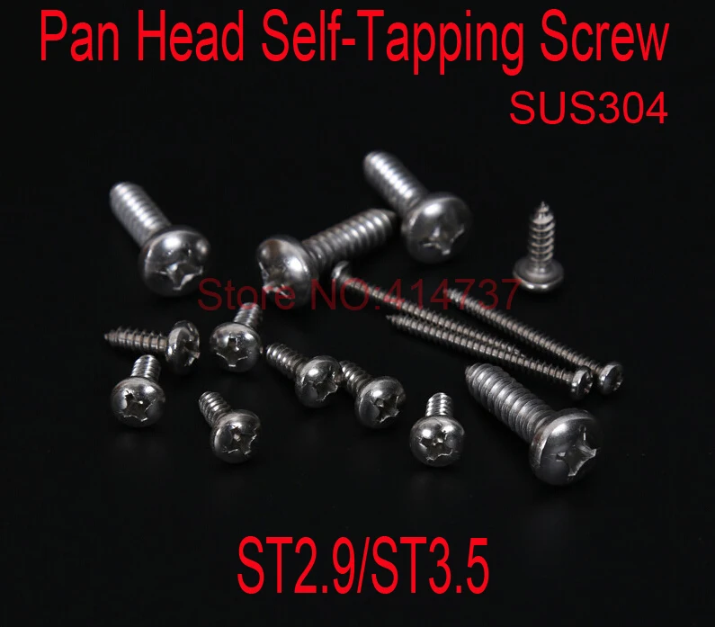 DIN7981 ST2.9/ST3.5  Stainless Steel A2 Phillips Cross recessed Pan Head Tapping Screw