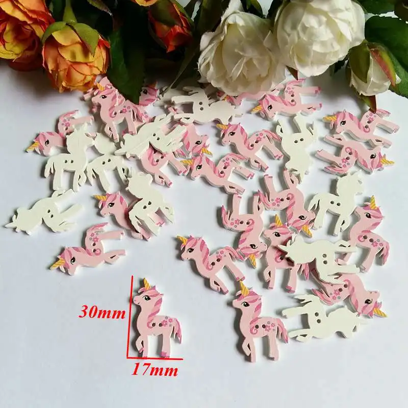 50pcs mix unicorn Buttons cucito Cartoon Children for decoration o Craft Accessorie Buttons scrapbooking products