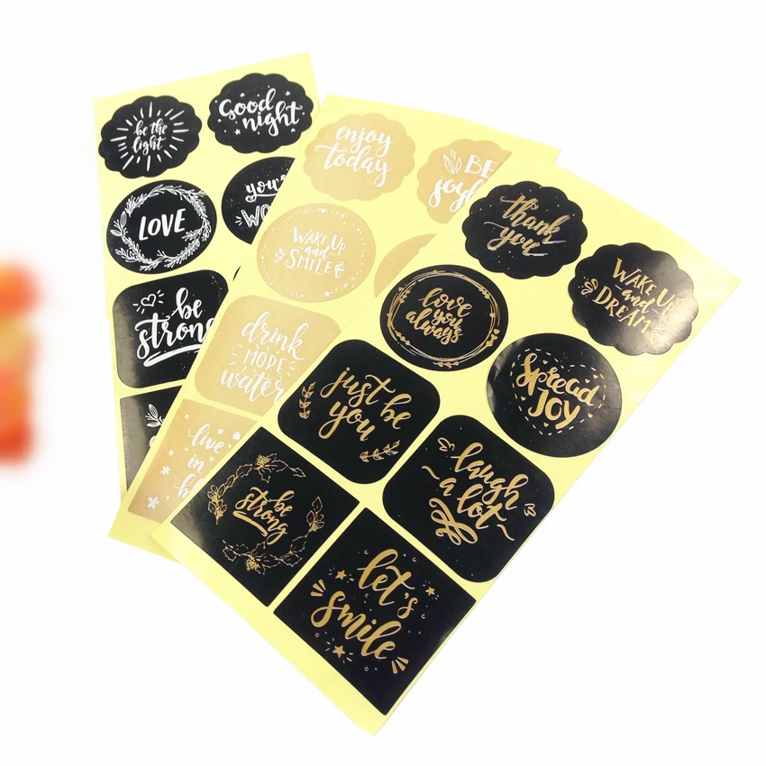 800pcs/lot black Kraft adhesive seal stickers for for bakery cooking packaging Gift label decoration