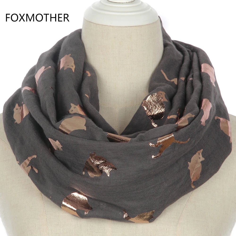 FOXMOTHER-bufanda para mujer, chal brillante, Color rosa, gris, azul marino, dorado, metálico, regalo para madre