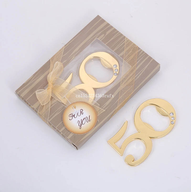 

50pcs Bottle Opener Number 50 Shape Alloy Tool Wedding Party Birthday Baby Shower Favor Gift Souvenirs Bottle Openers