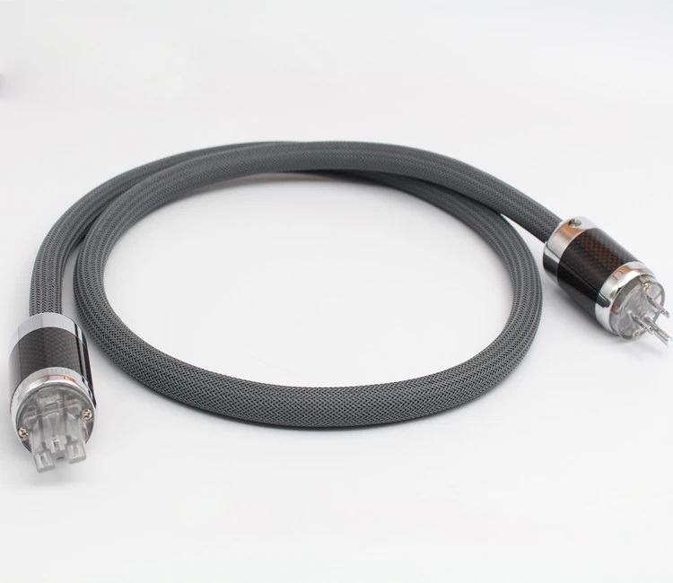 

Hi end OFC Silver plated AC power cable with Carbon fiber Rhodium plated AC US power plug