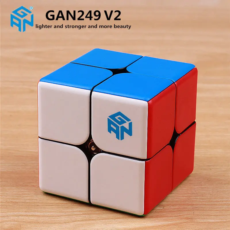 Gan249 매직 스피드 건 큐브, 스티커리스 GAN 249 V2 퍼즐 포켓 큐브, 다채로운 Gans 장난감, 2x2 