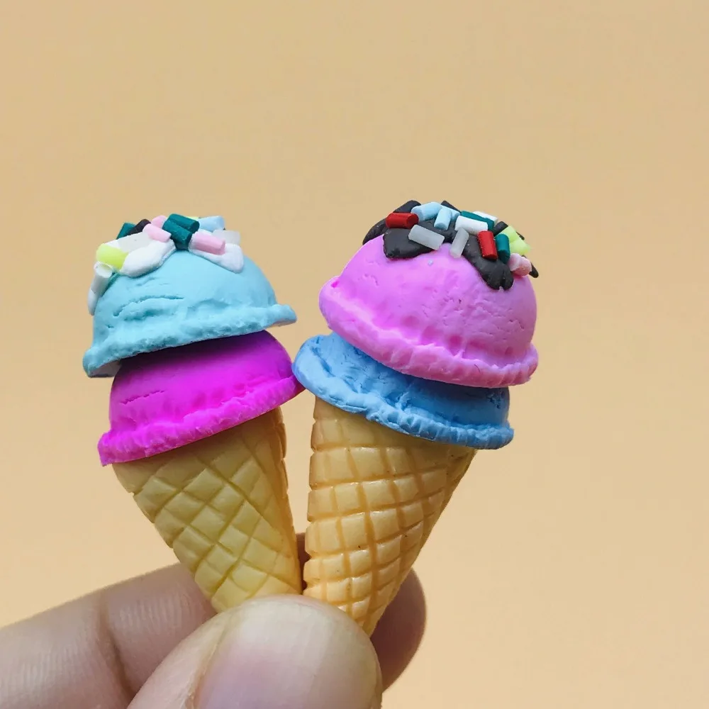 1/6 Scale Dollhouse Miniature Ice-cream Simulation Resin Pretend Food for Blyth Barbies BJD Doll House Kitchen Play Toys