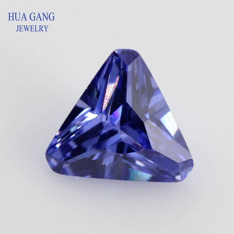 

Tanzan Blue Triangle Cut Corner Shape Cubic Zirconia Brilliant Cut Loose CZ Stone Synthetic Gems Beads For Jewelry 4x4-10x10mm