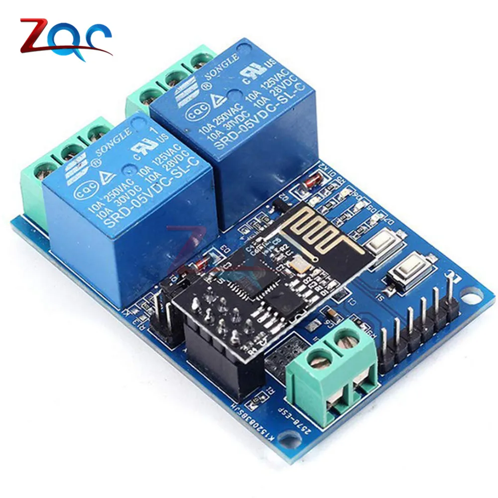 DC 5V ESP8266 ESP-01 2 Channel WiFi Relay Module 2-Channel Relay Module for IOT Smart Home Phone APP Controller