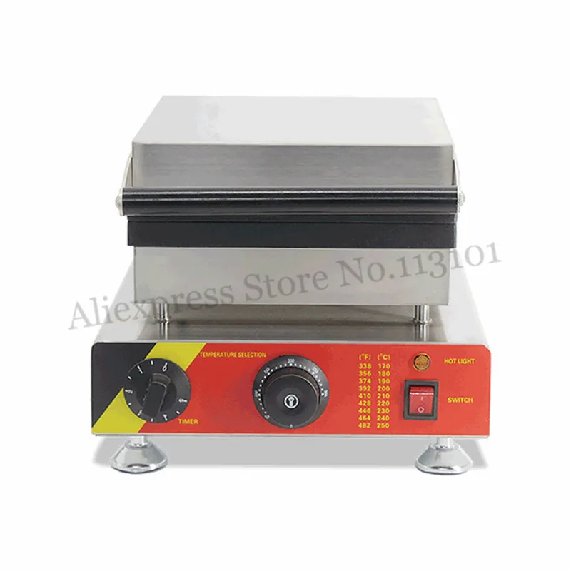 110V 220V Electric Rectangle Waffle Maker 2 Molds 1500W with Timer and Temperature Controller