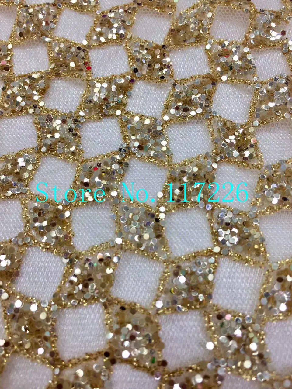 

modern design french net lace fabric glued glitter gold african Tulle lace JRB-5734 for nice dress