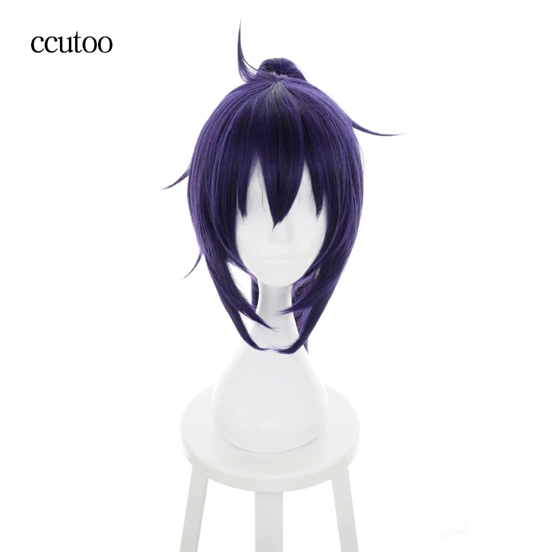 ccutoo 26inch Himouto! Umaru-chan Motoba Kirie blue purple synthetic hair heat resistance cosplay wig with chip ponytail